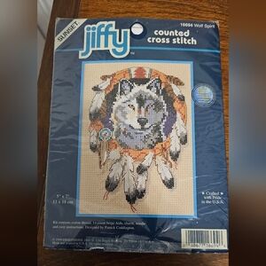 Sunset Jiffy Dimensions Counted Cross Stitch Kit Wolf Spirit 16694 Charm 5x7